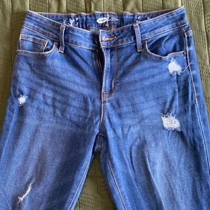 Old Navy Slim Straight Distressed Women’s Jeans 6 Long *altered*